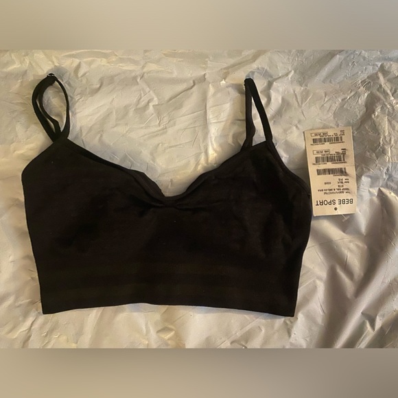 🆕BEBE Black Cami Bra Ladies size P/S - Picture 2 of 4